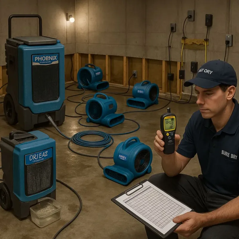 Structural Drying and Dehumidification process in Cimarron, KS